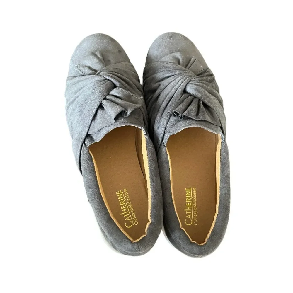 CATHERINE MALANDRINO | Suede Wrap Platform Slip-On Sneakers (8)